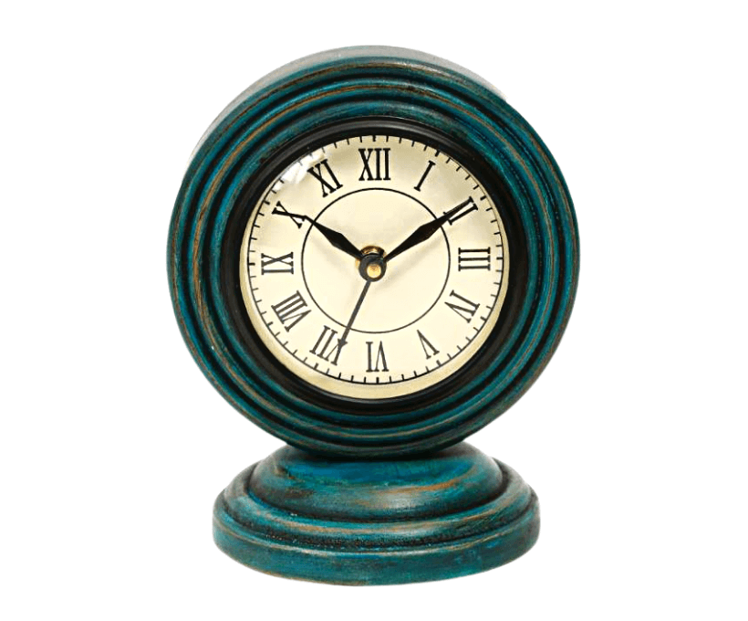 Table Clock Antique Blue